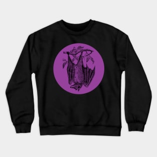 Halloween Bat, Omens, Signs, and Fortunes - Purple and Black Style Crewneck Sweatshirt